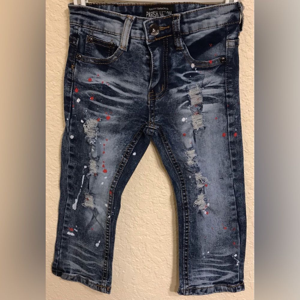 Parish Nation Distressed Splatter Toddler Jeans